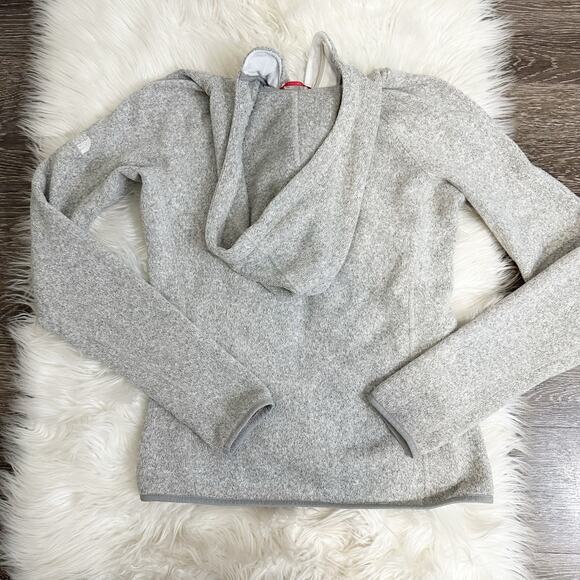 The North Face Womens Pullover Hoodie 1/4 Zip Fleece Gray Pockets - Picture 2 of 7